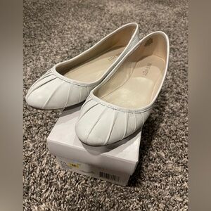Nine West White Pleated Women's Flats